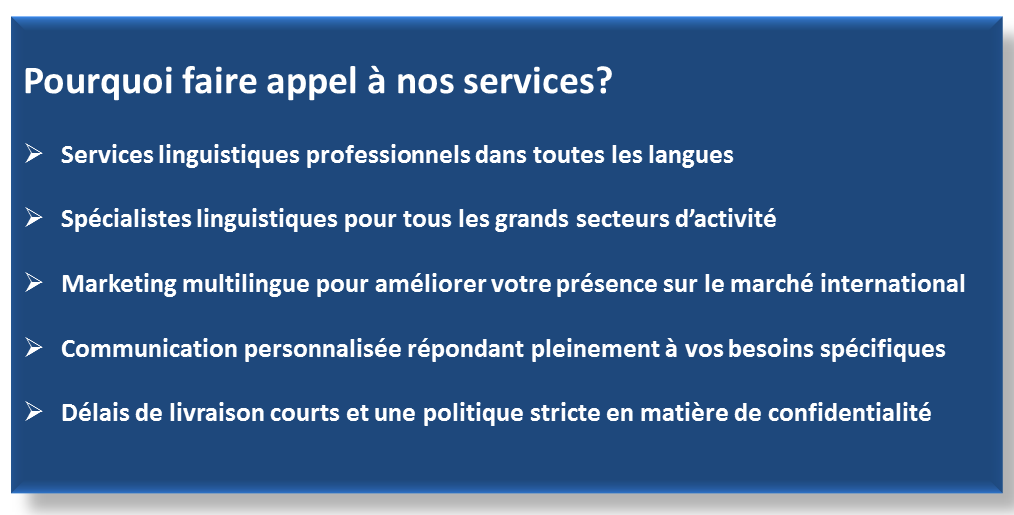 Pourquoi faire appel à nos services?